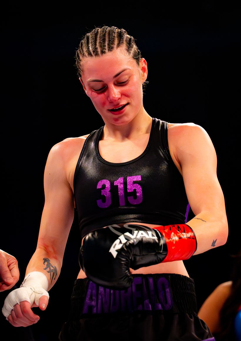 Boxer standing in the ring before the walk to the centre